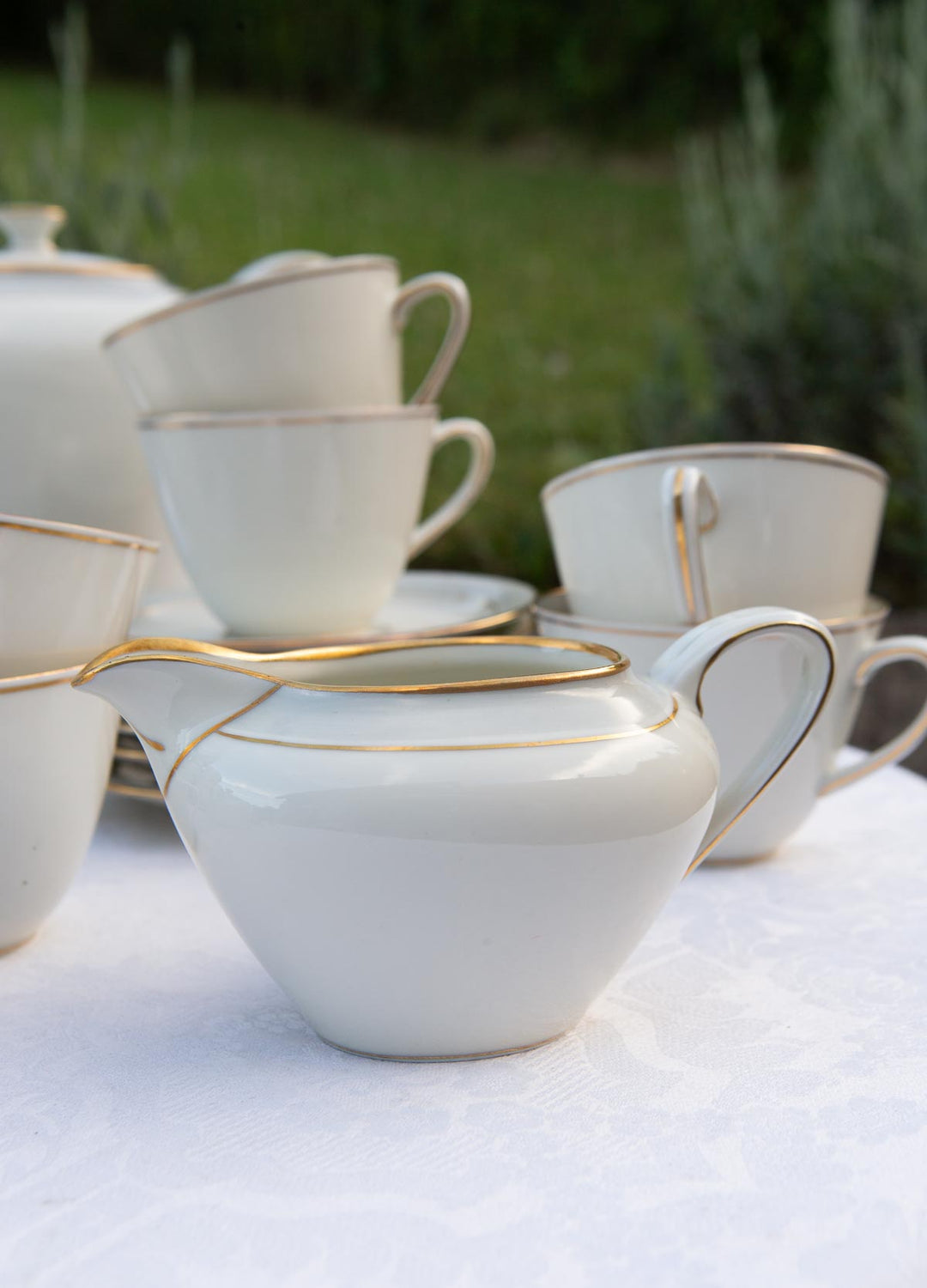 Juego de café para 12 porcelana alemana Frisia | KPM Copenhague Fredensborg c. 1950s (39 PIEZAS)