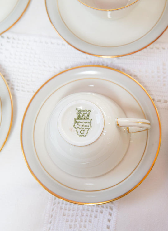 Juego de café para 12 porcelana alemana Frisia | KPM Copenhague Fredensborg c. 1950s (39 PIEZAS)