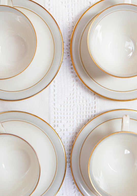 Juego de café para 12 porcelana alemana Frisia | KPM Copenhague Fredensborg c. 1950s (39 PIEZAS)