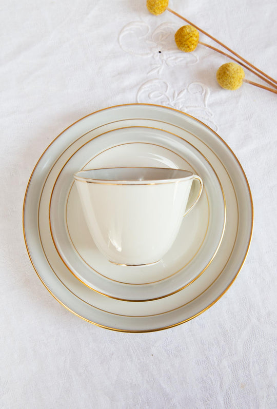Juego de café para 12 porcelana alemana Frisia | KPM Copenhague Fredensborg c. 1950s (39 PIEZAS)