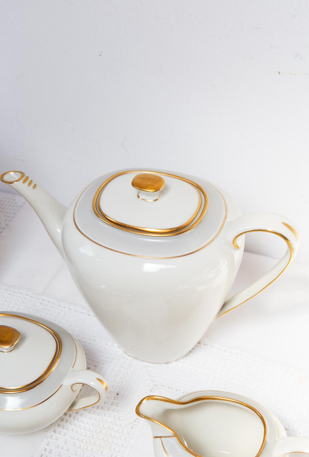 Juego de café para 12 porcelana alemana Frisia | KPM Copenhague Fredensborg c. 1950s (39 PIEZAS)