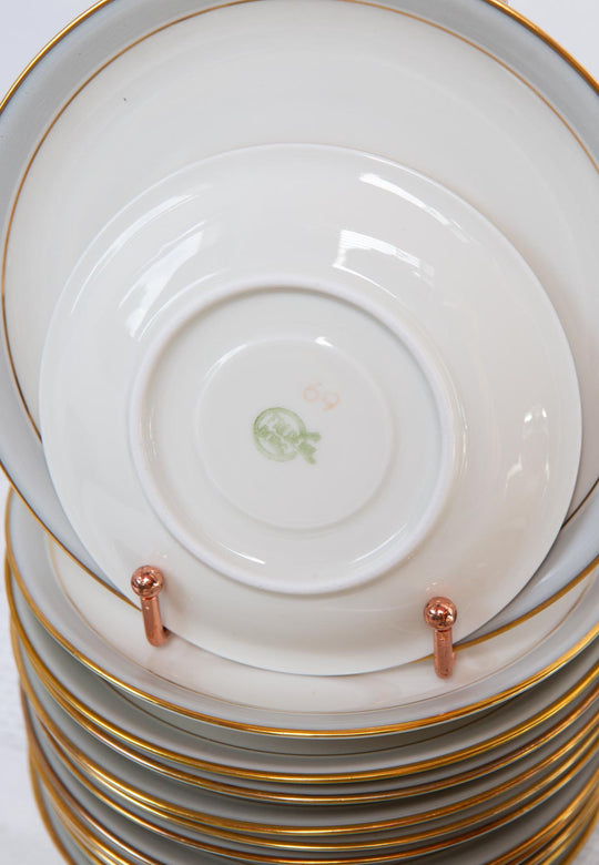 Juego de café para 12 porcelana alemana Frisia | KPM Copenhague Fredensborg c. 1950s (39 PIEZAS)