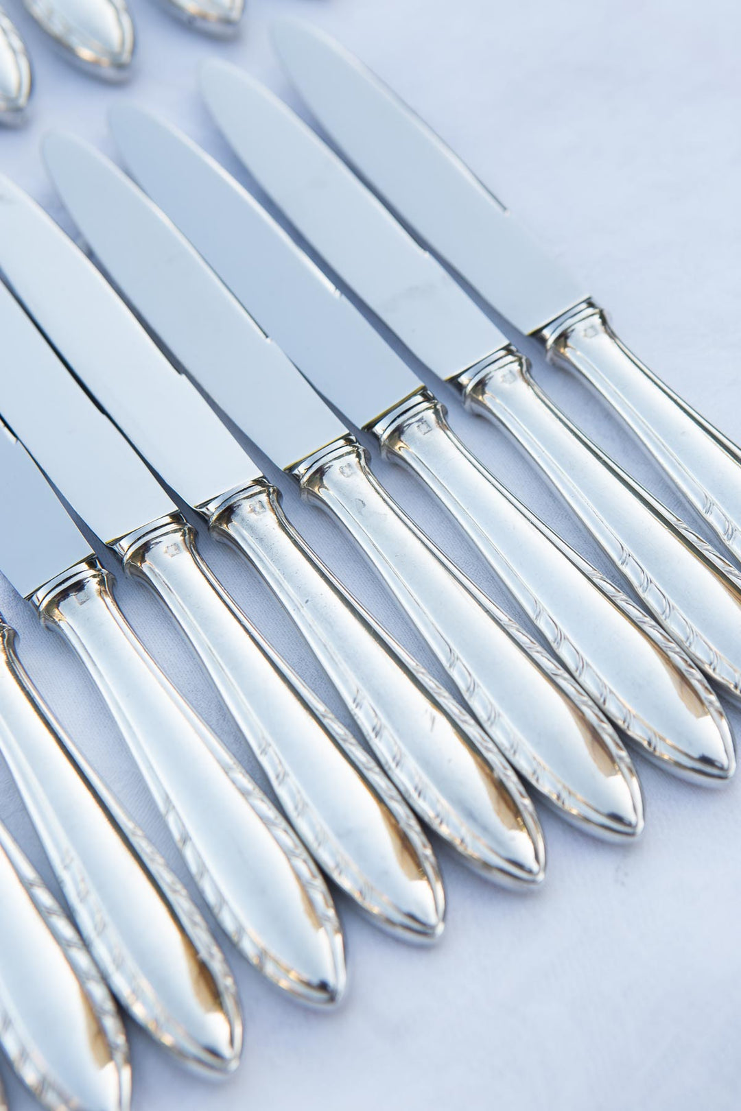 Juego cuchillos MESA y ENTRANTES franceses baño plata y acero inox (24 PIEZAS)