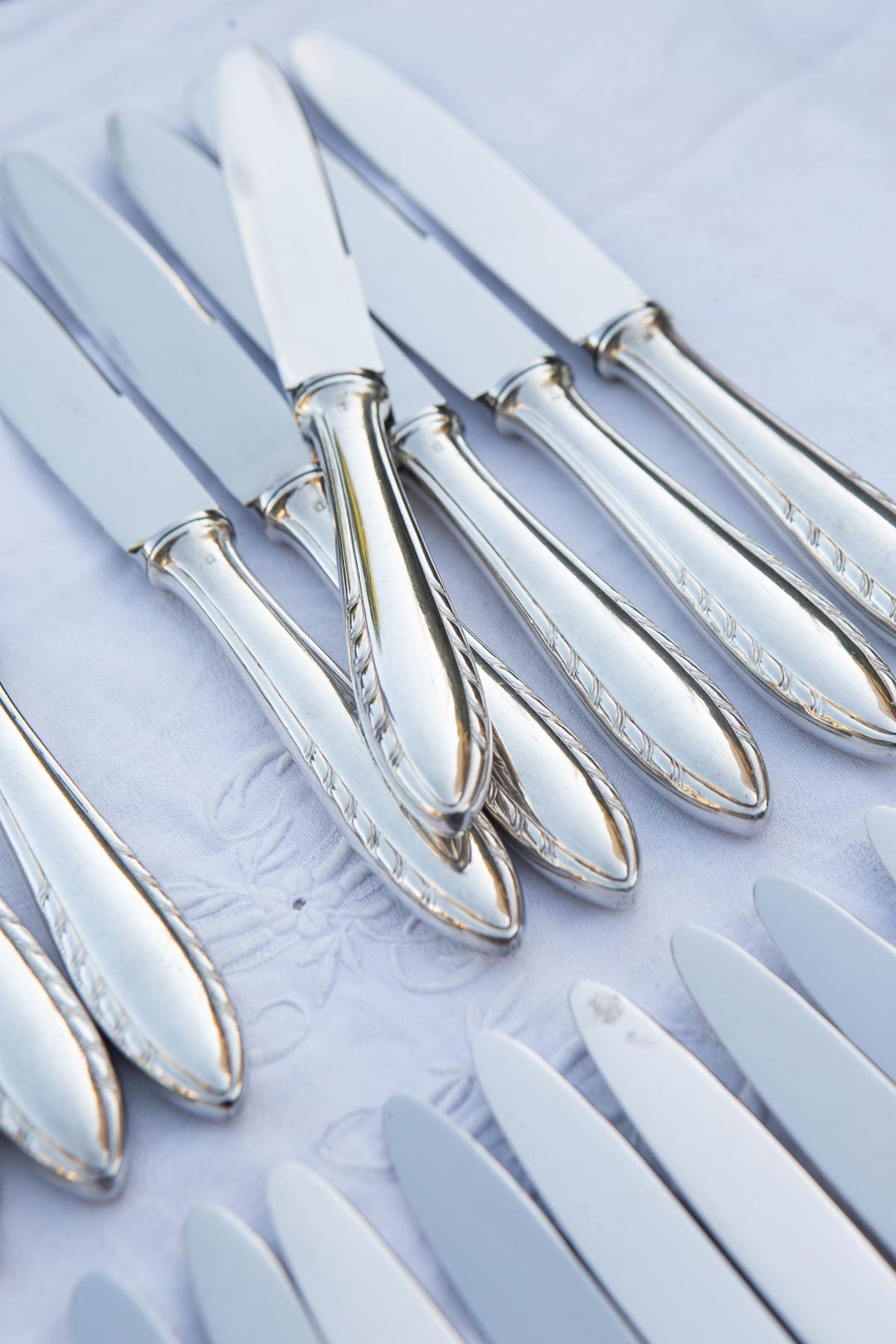 Juego cuchillos MESA y ENTRANTES franceses baño plata y acero inox (24 PIEZAS)