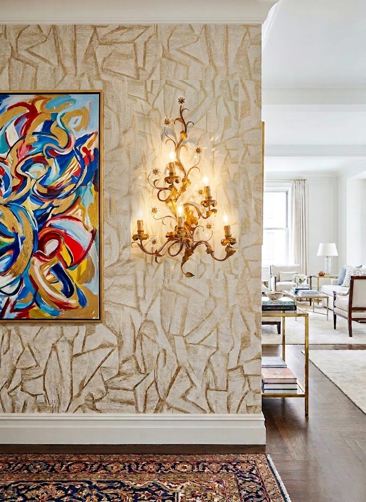 Gran aplique italiano metal dorado 5 luces c. 1970 (87*50 cm)