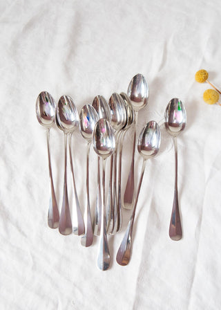 Juego 12 cucharillas de cóctel francesas metal baño plata MetalBlanc