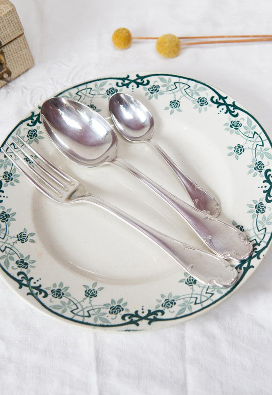 Cubertería francesa en estuche Fleuron CHRISTOFLE para 12 estilo Louis XV Pompadour (37 PIEZAS)