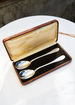 Juego 2 piezas servicio ENSALADA metal baño plata Orbrille