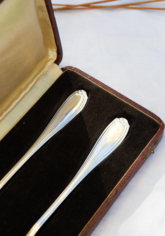 Juego 2 piezas servicio ENSALADA metal baño plata Orbrille