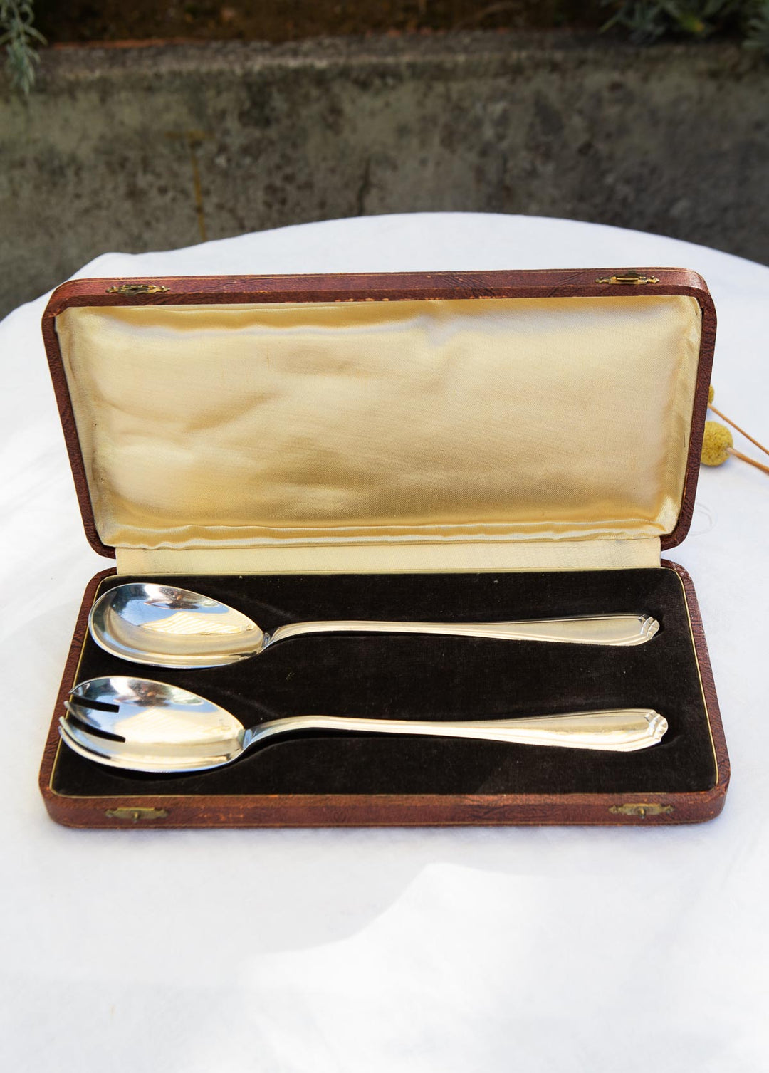 Juego 2 piezas servicio ENSALADA metal baño plata Orbrille
