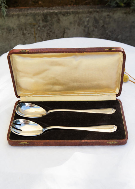 Juego 2 piezas servicio ENSALADA metal baño plata Orbrille