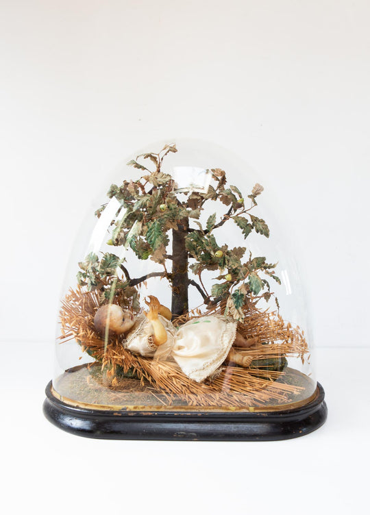 Antiguo fanal con niño Jesús cera Francia s. XIX (48 cm)