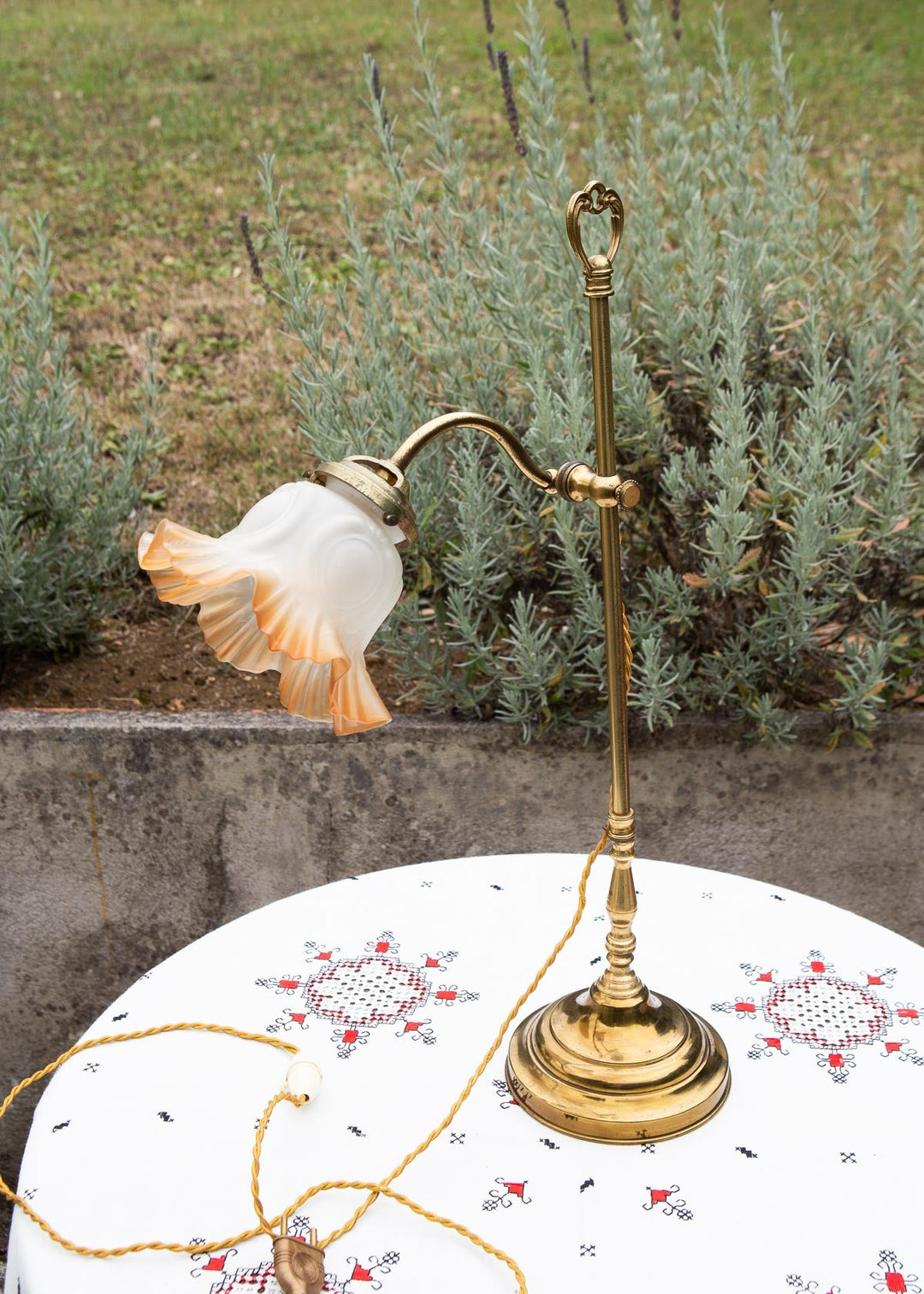 lámpara mesa art nouveau francesa