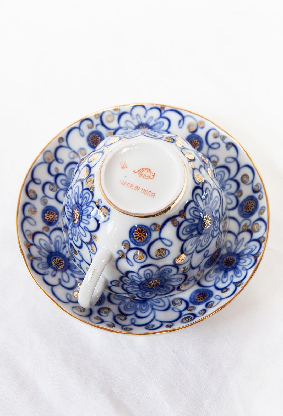 Juego de té para 2 porcelana rusa Lomonosov "Made in URSS"