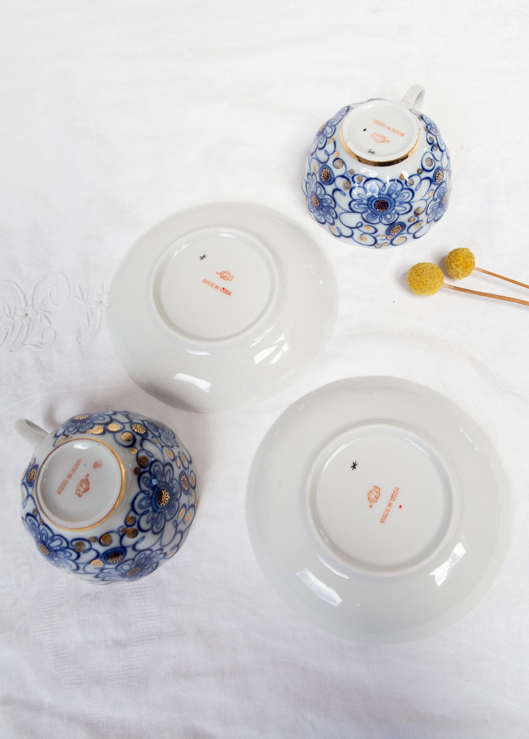 Juego de té para 2 porcelana rusa Lomonosov "Made in URSS"