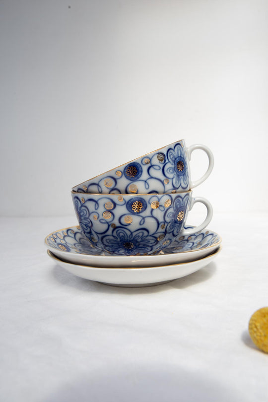 Juego de té para 2 porcelana rusa Lomonosov "Made in URSS"