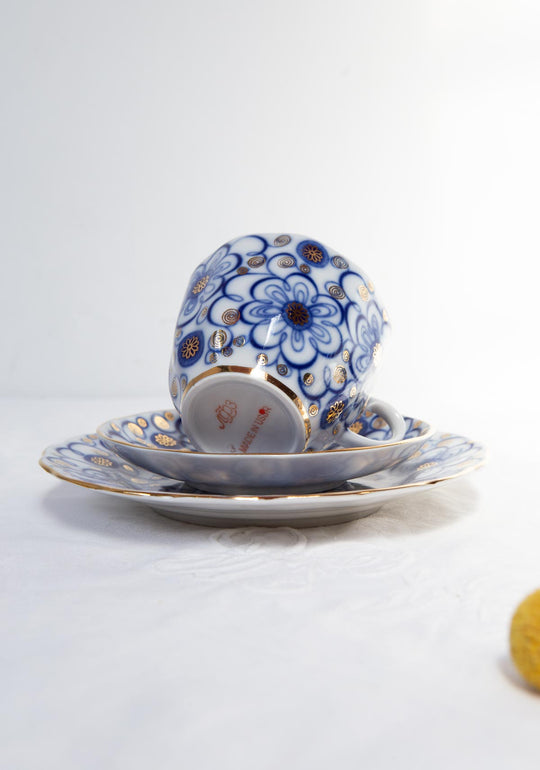 Juego de café porcelana rusa Lomonosov "Made in URSS" (PRECIO POR JUEGO. 3 DISPONIBLES)