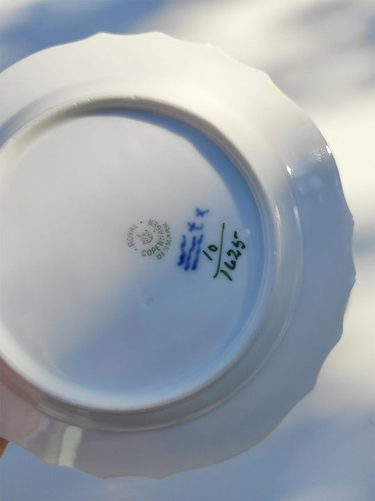 Juego postre para 8 porcelana danesa Royal Copenhagen "Flor azul" "Blå Blomst" (9 PIEZAS)