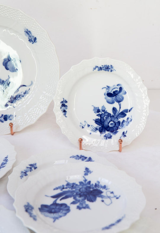 Juego postre para 8 porcelana danesa Royal Copenhagen "Flor azul" "Blå Blomst" (9 PIEZAS)