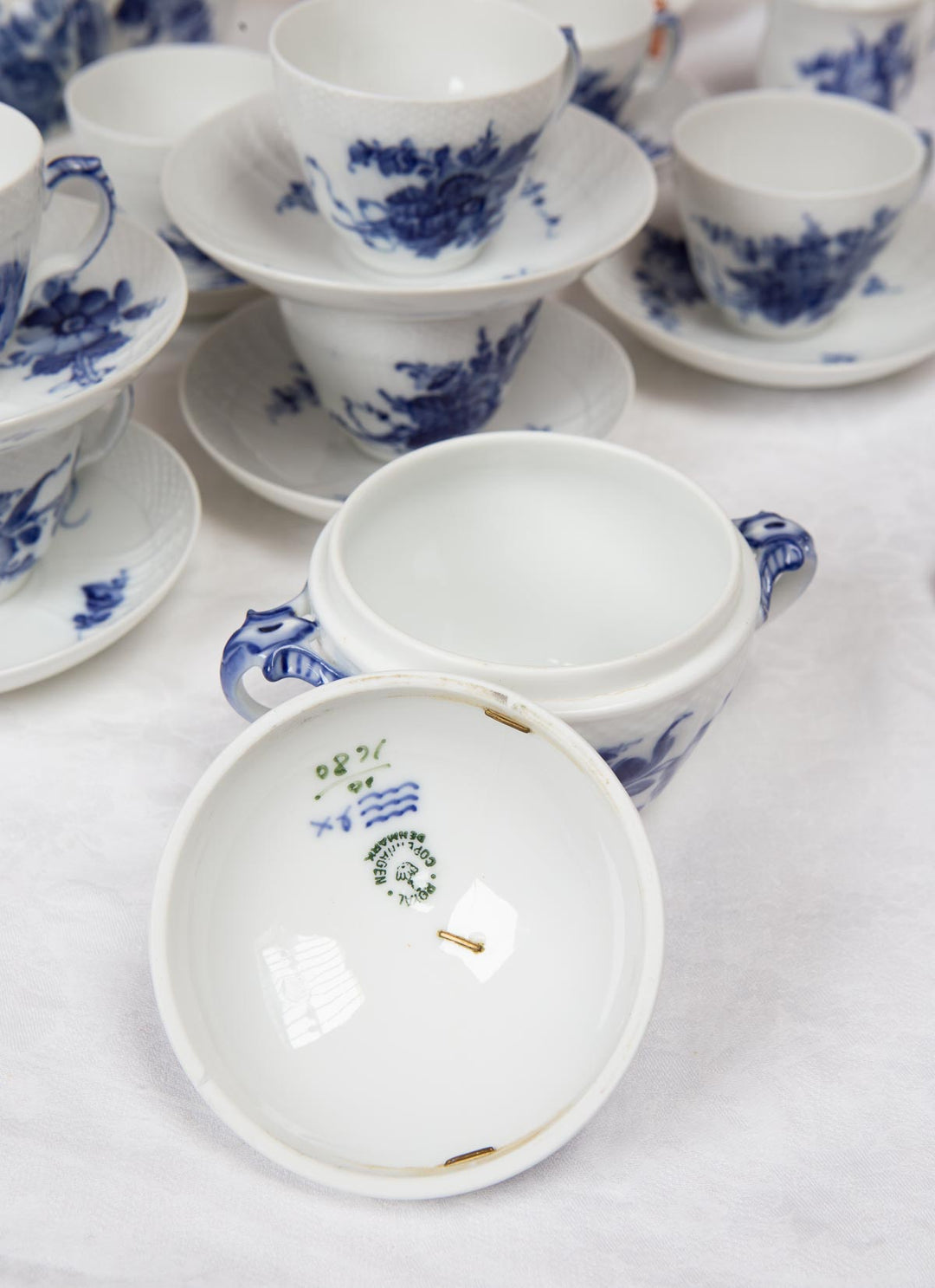 Juego de café Royal Copenhagen "Flor azul" "Blå Blomst" (11 SERVICIOS)