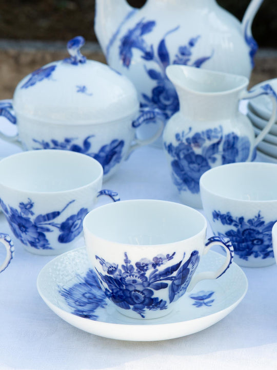 Juego de café Royal Copenhagen "Flor azul" "Blå Blomst" (11 SERVICIOS)