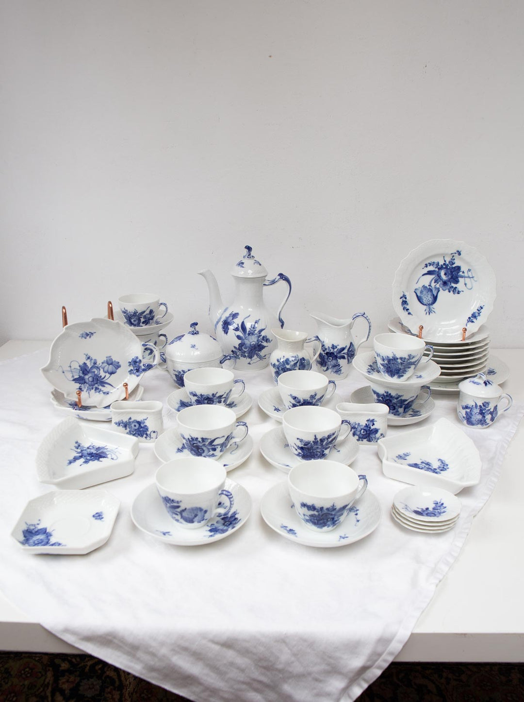 Juego de café Royal Copenhagen "Flor azul" "Blå Blomst" (11 SERVICIOS)
