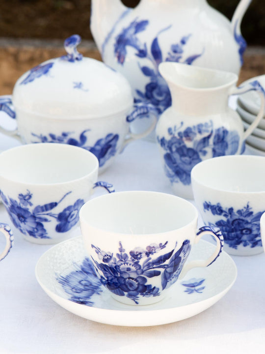 Juego de café Royal Copenhagen "Flor azul" "Blå Blomst" (11 SERVICIOS)