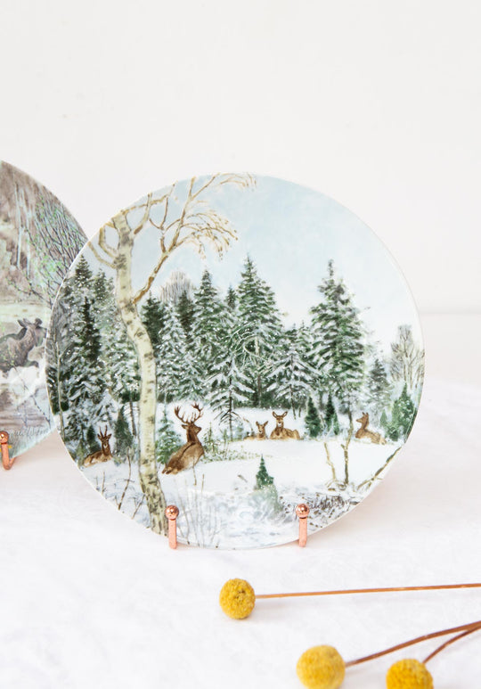 3 platos decorativos porcelana sueca Rörstrand - Harald Wiberg fauna salvaje 1988-1989