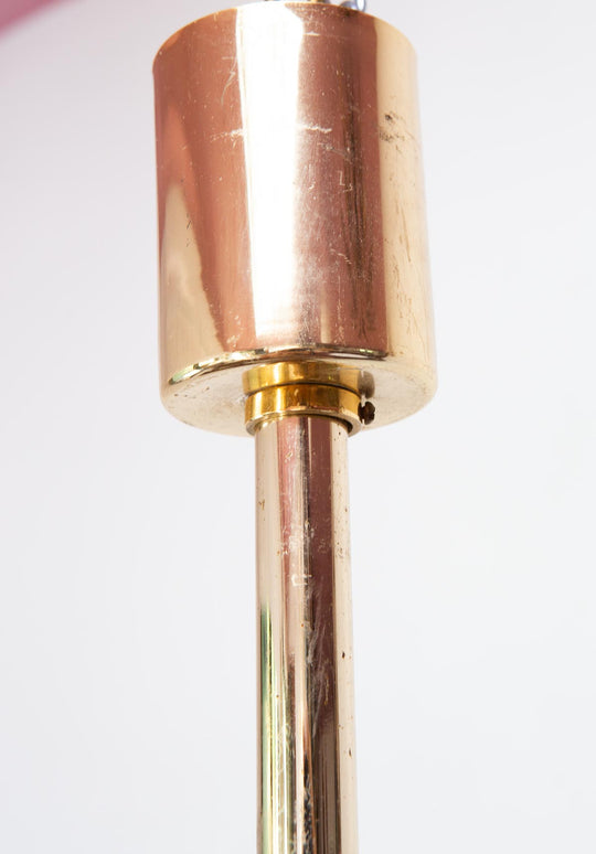 Lámpara techo con cristales "hielo" y latón estilo Kalmar c. 1960-70s