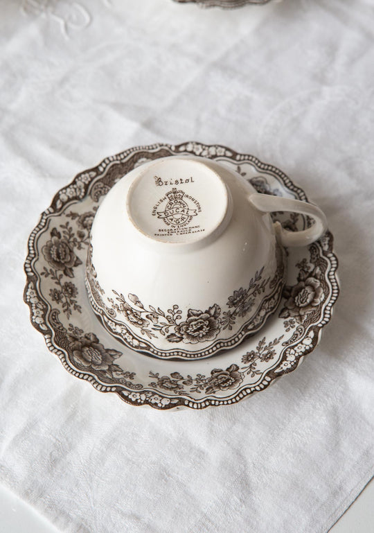 Juego 6 tazas té inglesas Crown Ducal Staffordshire mod. Bristol Asiatic Pheasants  c. 1940s (Copia)