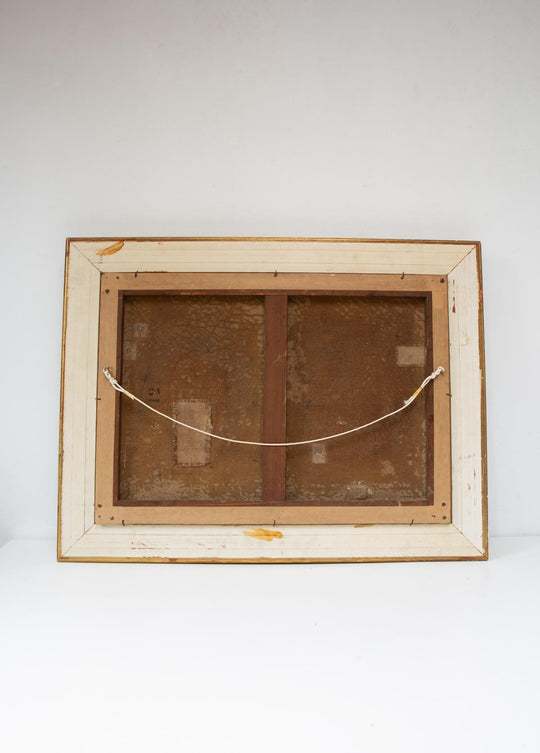 Bodegón con manzanas. Escuela francesa c. 1950. Marco dorado (75*57 cm)