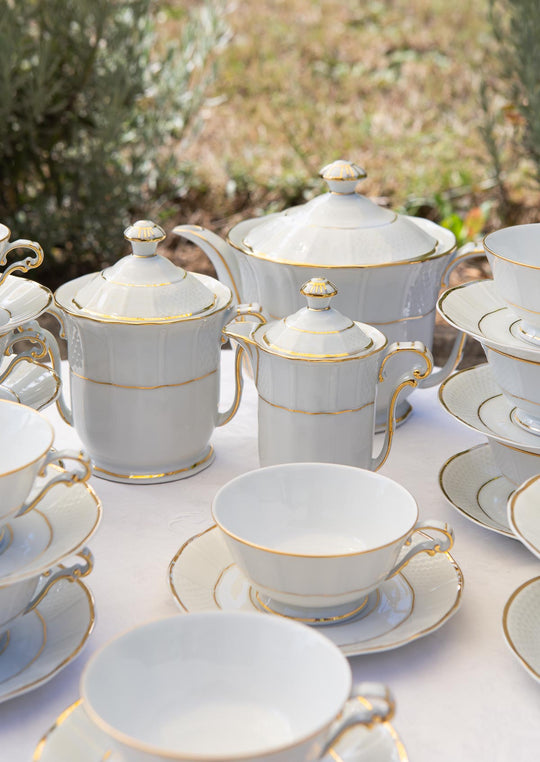 Juego de té PARA 12 porcelana Limoges Bernardaud (26 PIEZAS)