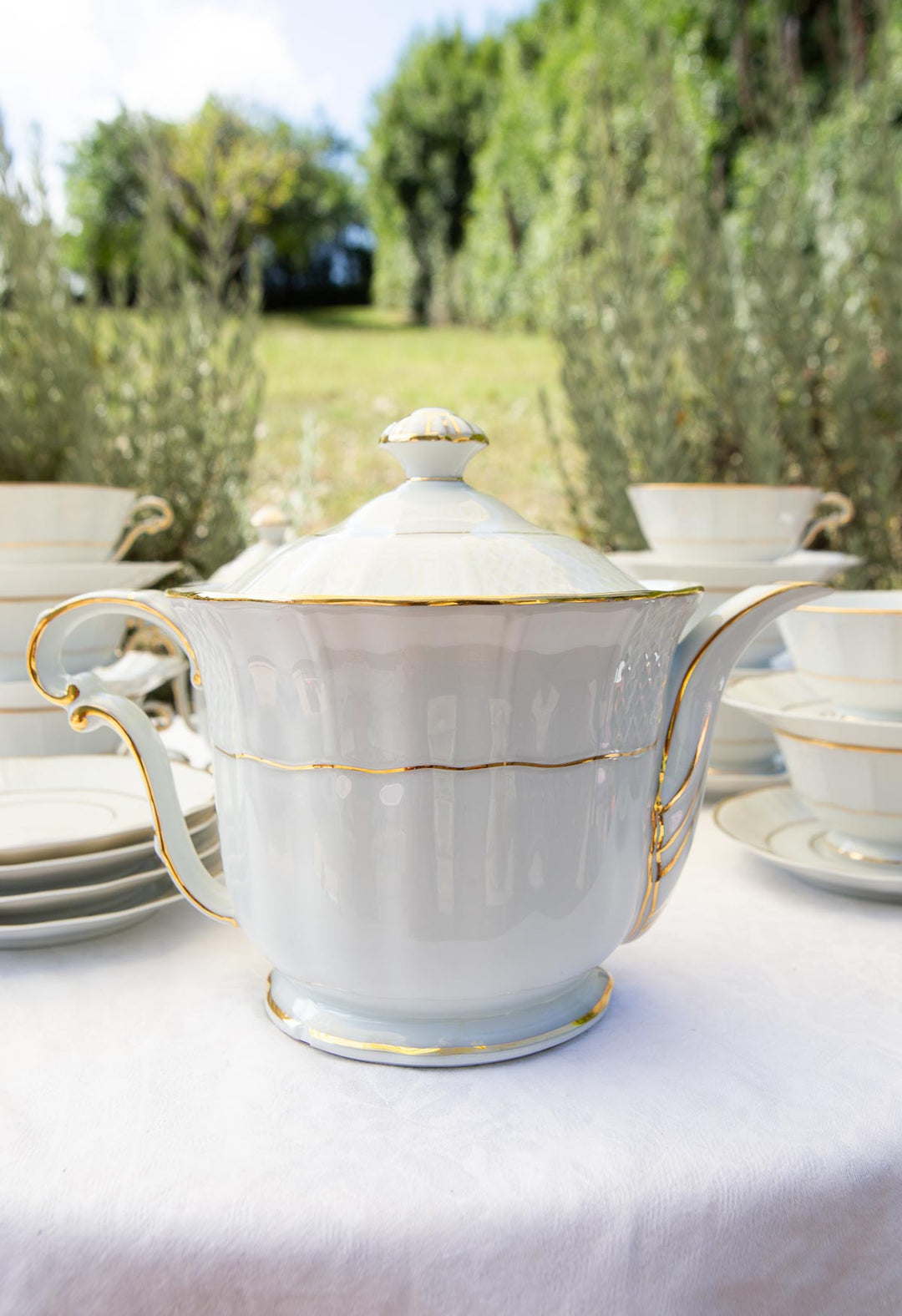 Juego de té PARA 12 porcelana Limoges Bernardaud (26 PIEZAS)