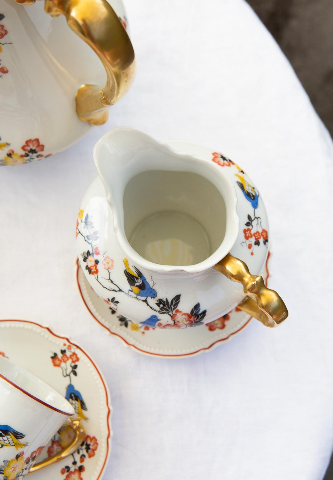 Antiguo juego café para 6 porcelana Limoges Malaveix et Granger 1920-30 (16 PIEZAS)