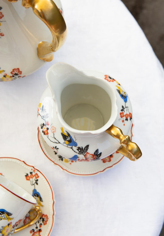 Antiguo juego café para 6 porcelana Limoges Malaveix et Granger 1920-30 (16 PIEZAS)