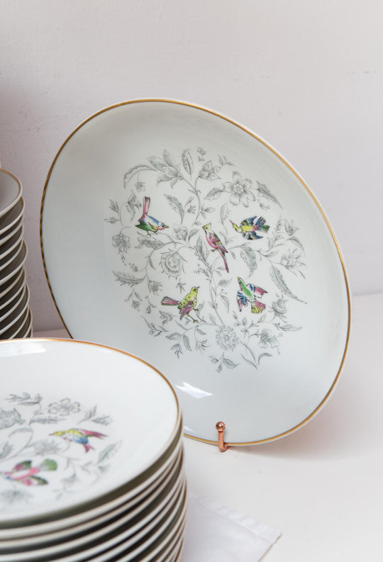 Vajilla francesa para 12 porcelana Limoges Bernardaud "Oiseaux des Iles" (56 PIEZAS)