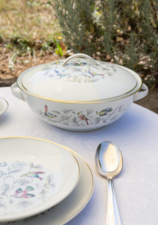 Vajilla francesa para 12 porcelana Limoges Bernardaud "Oiseaux des Iles" (56 PIEZAS)