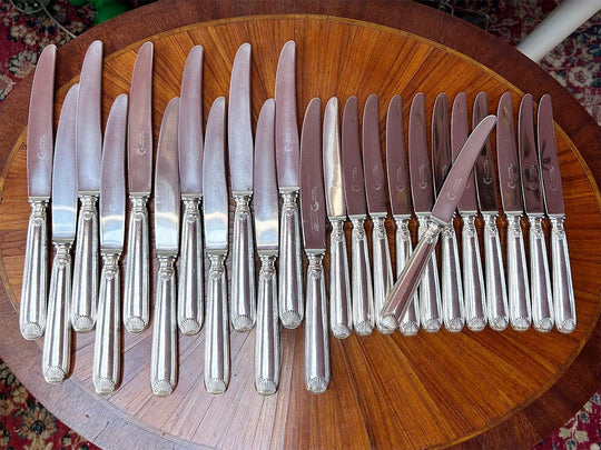 Excepcional cubertería francesa PARA 12 metal baño plata Felix Frères Luis XV Coquille (186 PIEZAS)