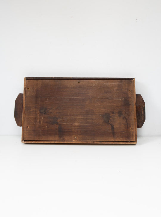 Bandeja vasca de madera tallada pareja ancianos 1930-1950 (56*28 cm)