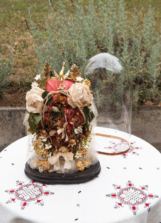 Antiguo fanal o "globe mariée" francés Napoleón III s. XIX (42 cm)