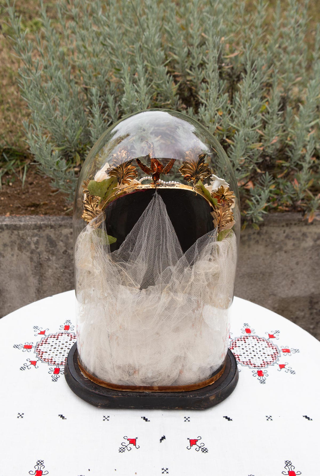 Antiguo fanal o "globe mariée" francés Napoleón III s. XIX (42 cm)