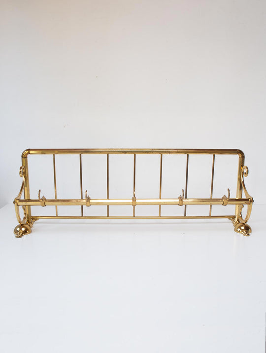 Perchero de pared alemán en latón dorado c. 1950s (79 cm)