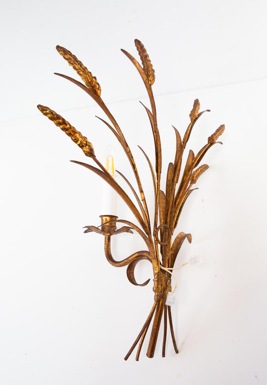 Aplique italiano metal dorado hojas y espigas c. 1960/70 (48*37 cm)