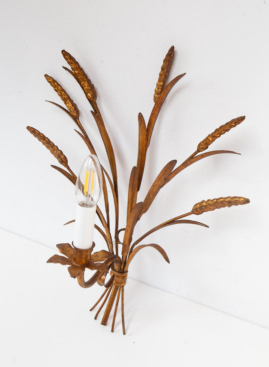 Aplique italiano metal dorado hojas y espigas c. 1960/70 (48*37 cm)