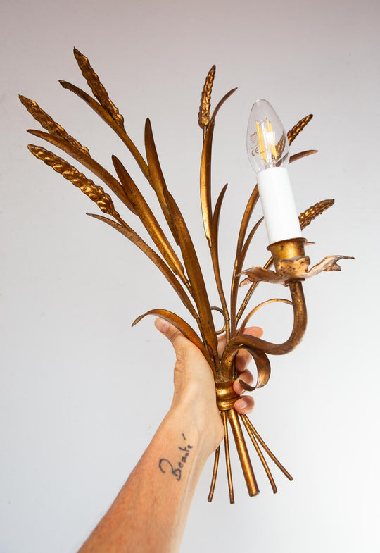 Aplique italiano metal dorado hojas y espigas c. 1960/70 (48*37 cm)