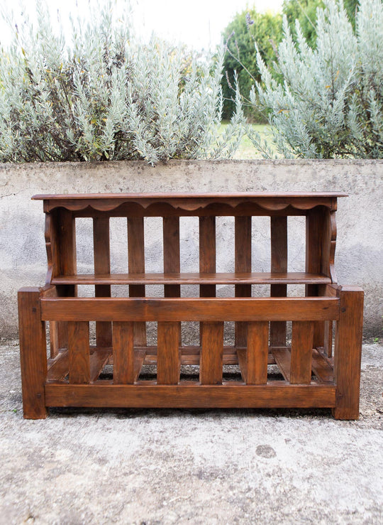 Estantería de pared o escurreplatos en pino teñido. Francia c. 1950 (77 cm)