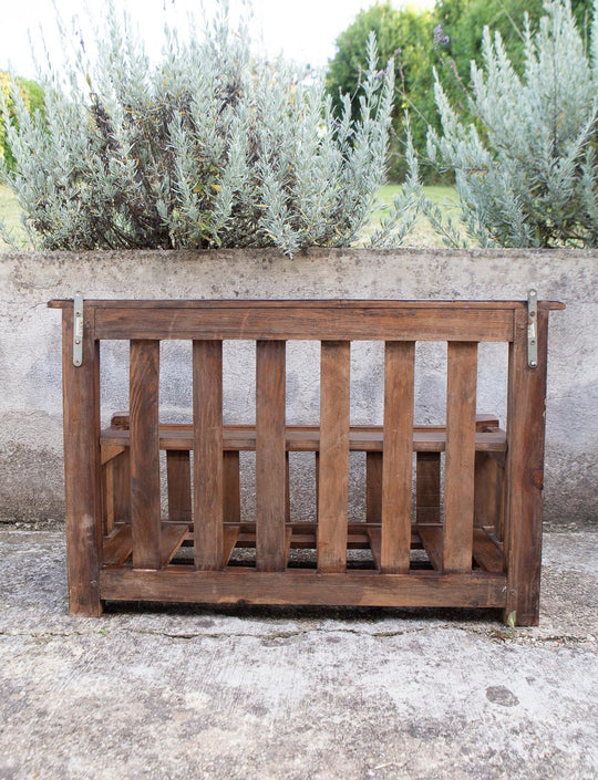 Estantería de pared o escurreplatos en pino teñido. Francia c. 1950 (77 cm)