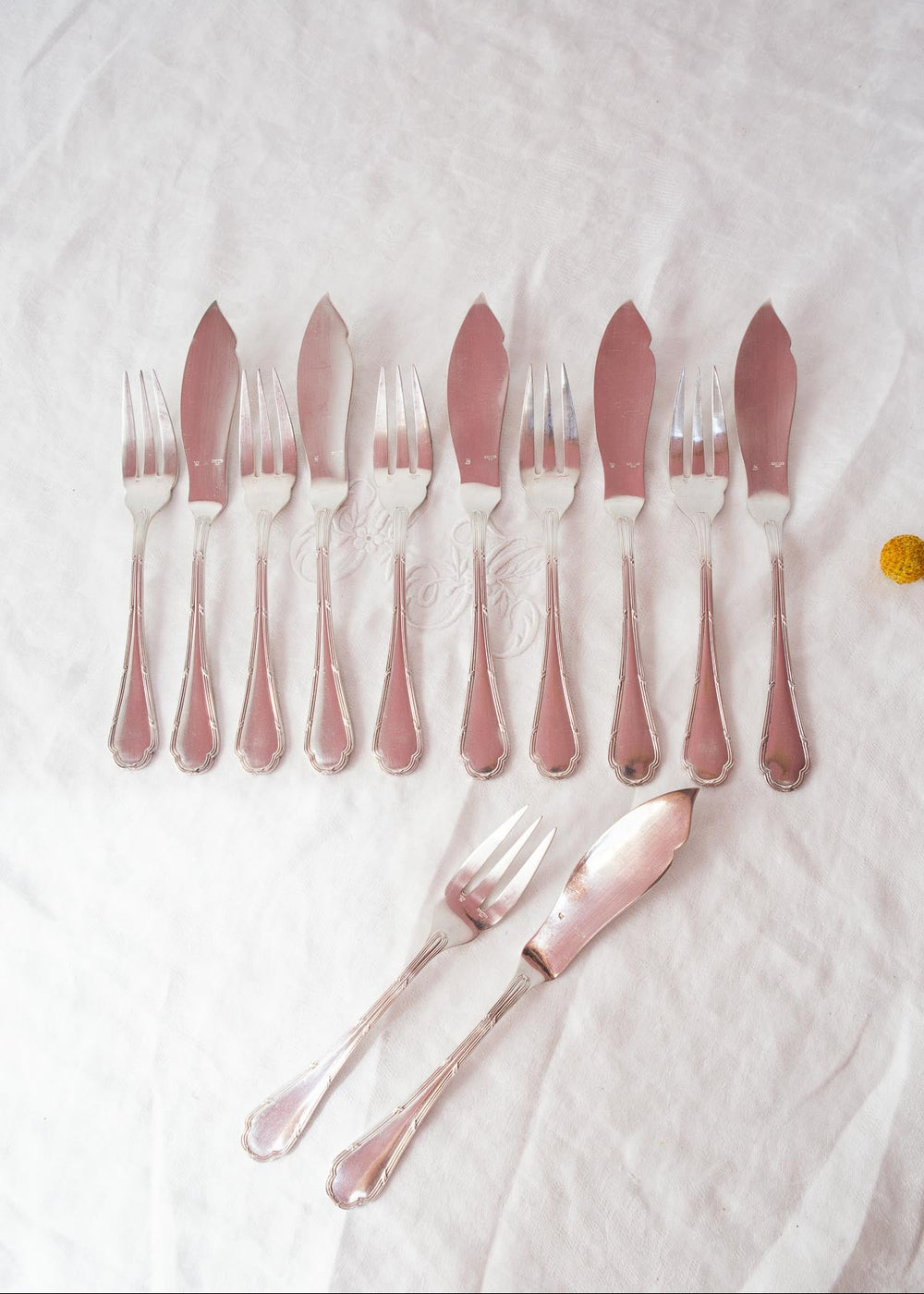 Cubiertos pescado PARA 6 ERCUIS c. 1940 modelo TRIANON (12 PIEZAS)