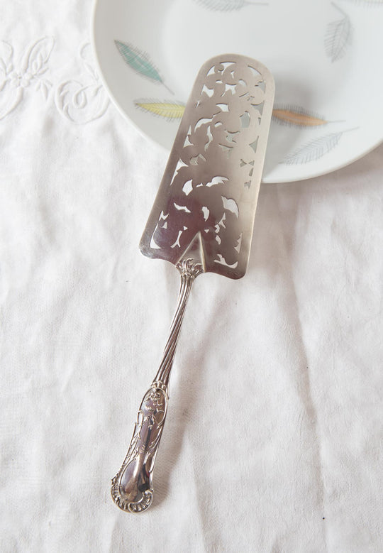 Pala de tarta antigua de plata maciza sueca C.G. Hallberg, 1893