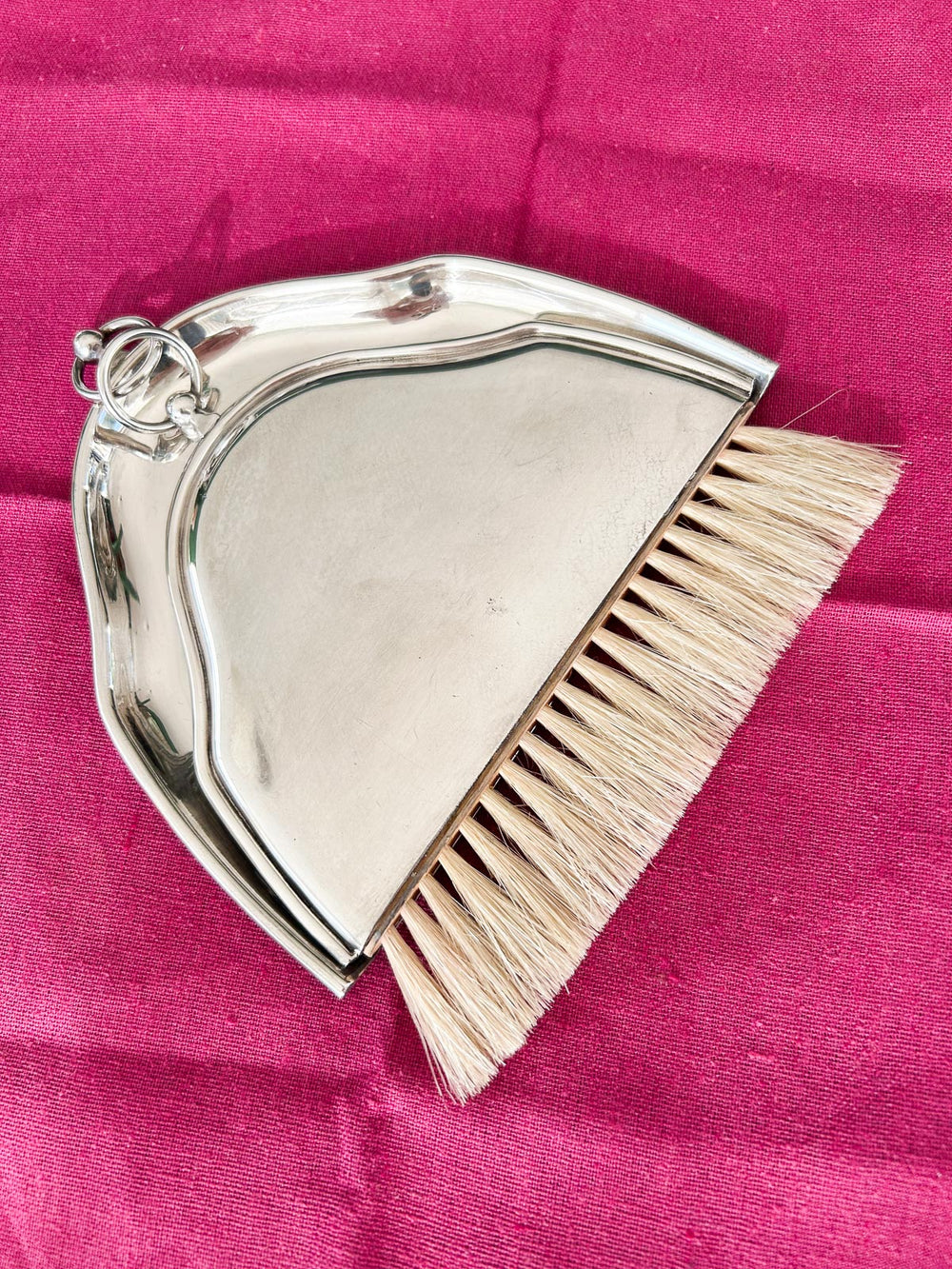 Recogemigas antiguo de metal plateado, Suecia, 2 piezas c. 1930